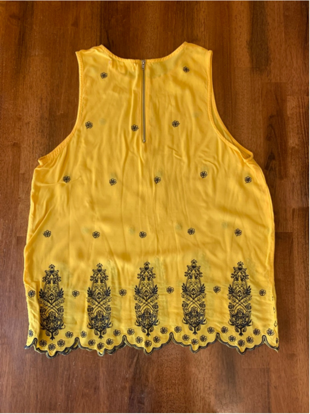 Love Tree Top Large yellow Blue Embroidered Trim - Picture 7 of 7
